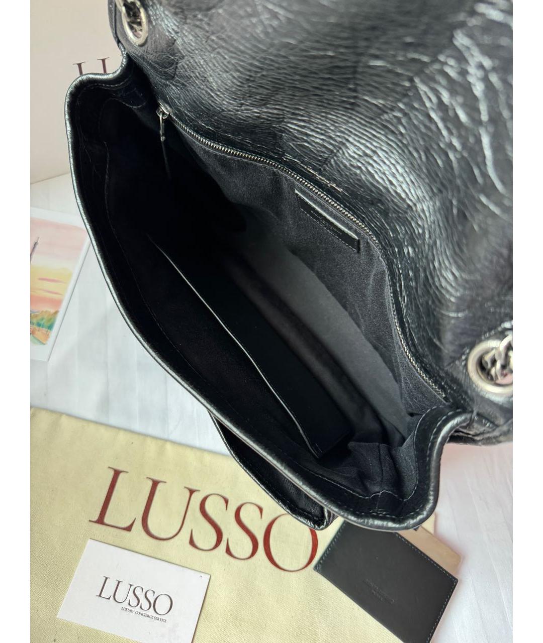 SAINT LAURENT Черная кожаная сумка через плечо, фото 5