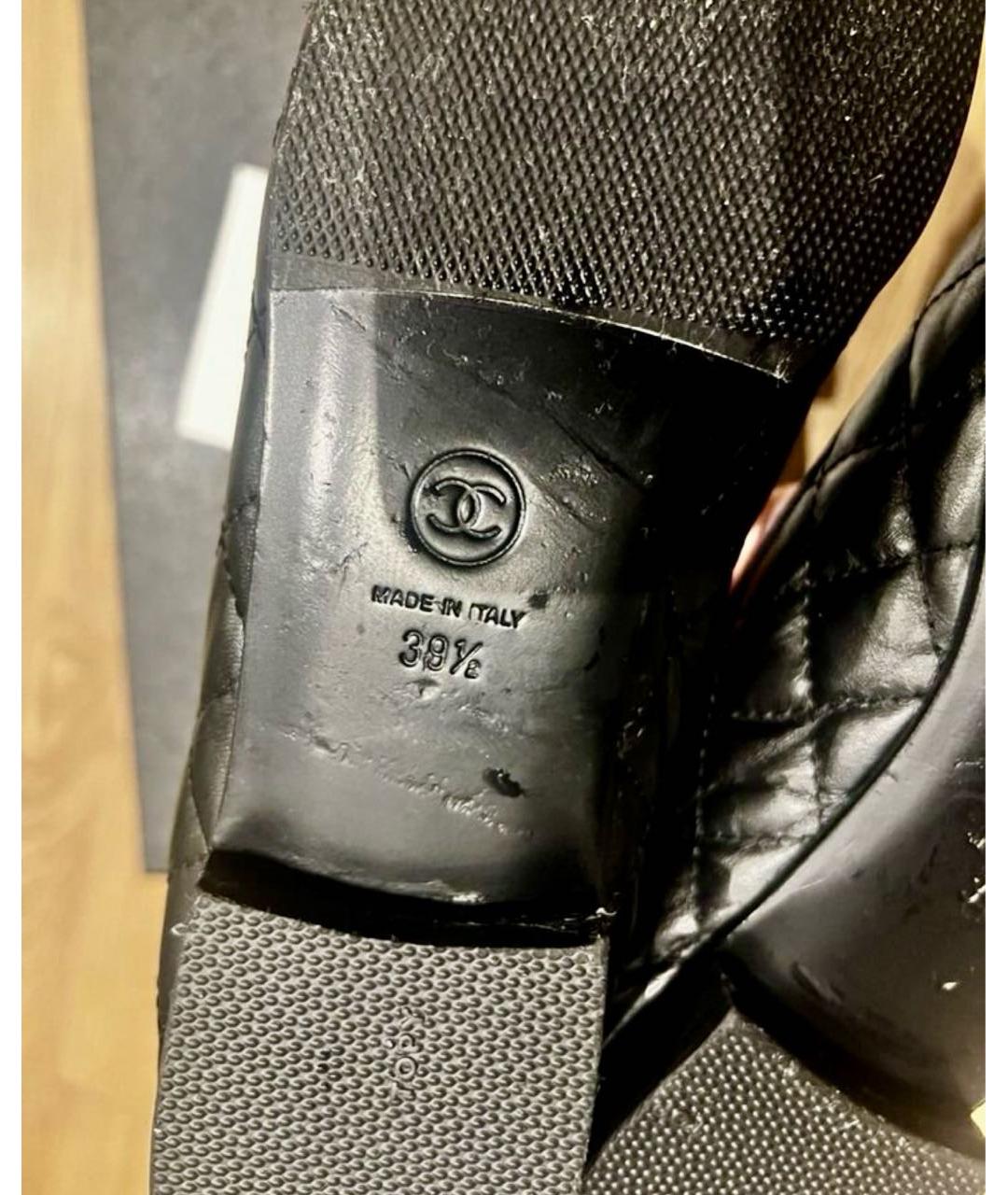 CHANEL Черные кожаные балетки, фото 6