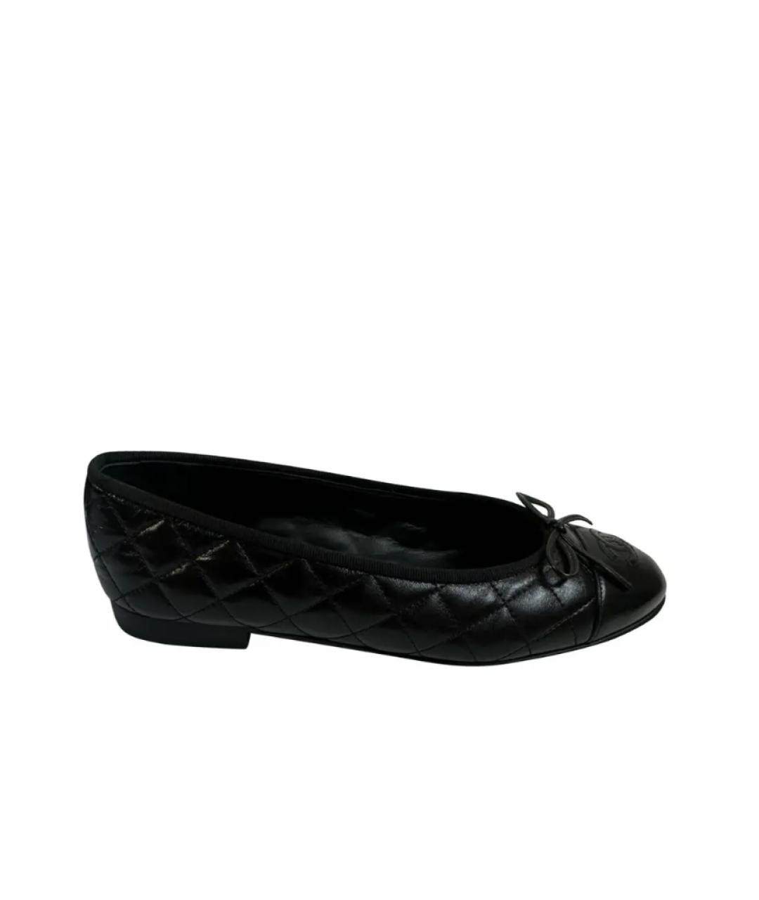CHANEL Черные кожаные балетки, фото 1