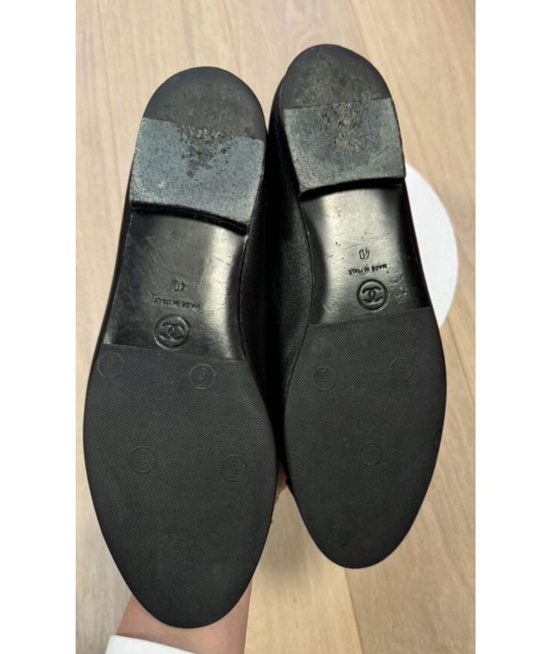CHANEL Черные кожаные балетки, фото 3