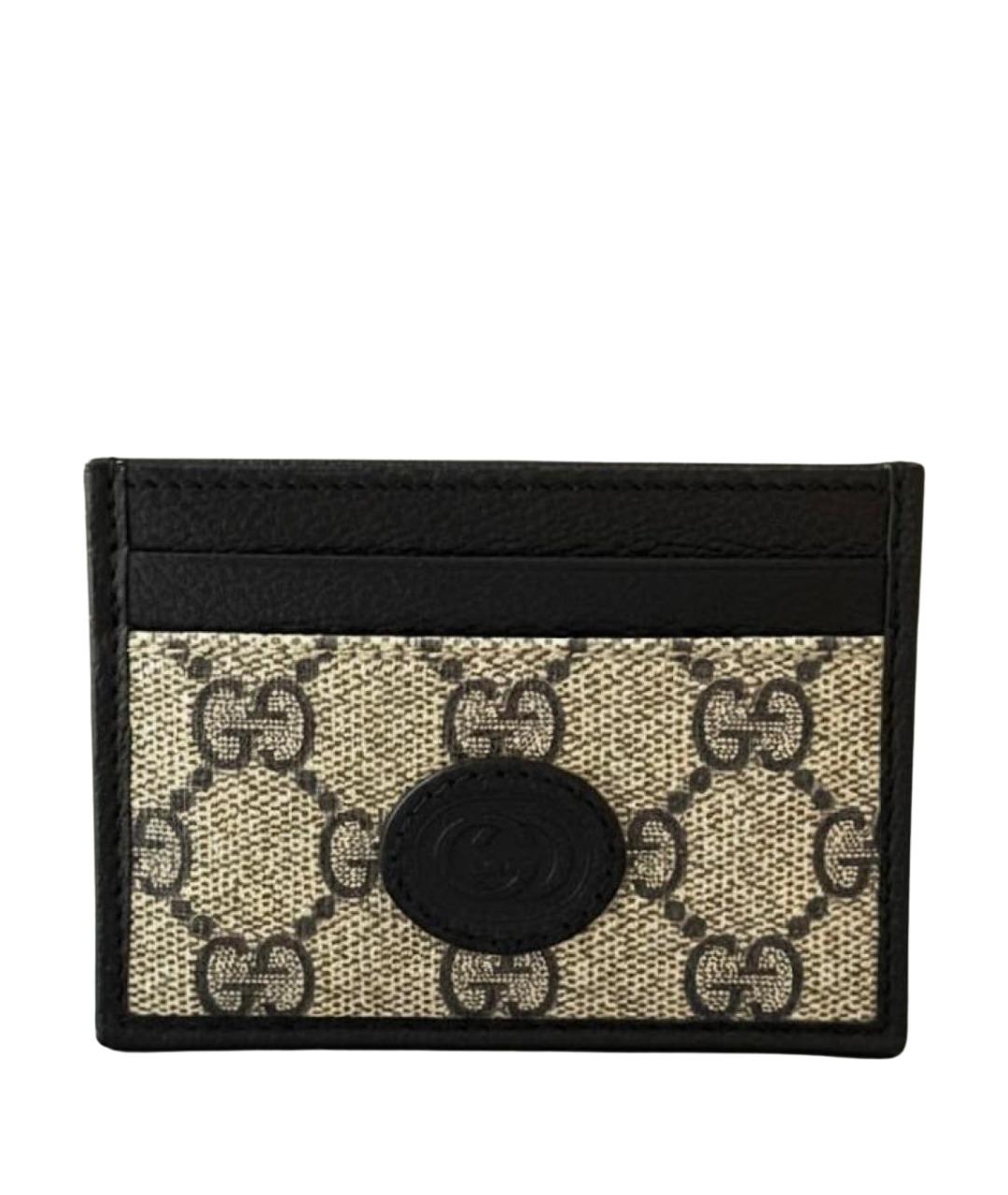 GUCCI Бежевый кожаный кардхолдер, фото 1