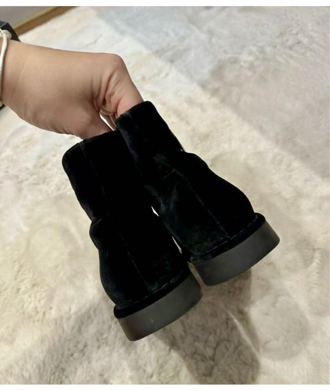 CHANEL Черные текстильные ботинки, фото 5