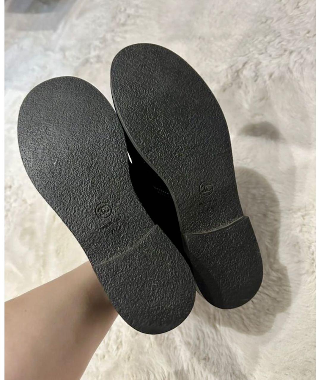 CHANEL Черные текстильные ботинки, фото 6