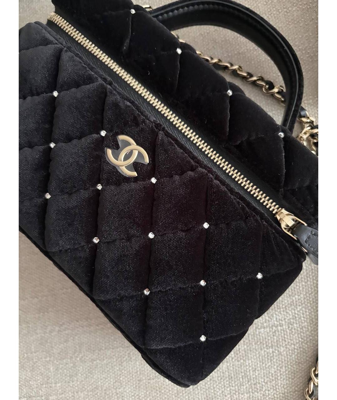 CHANEL Черная бархатная сумка через плечо, фото 2