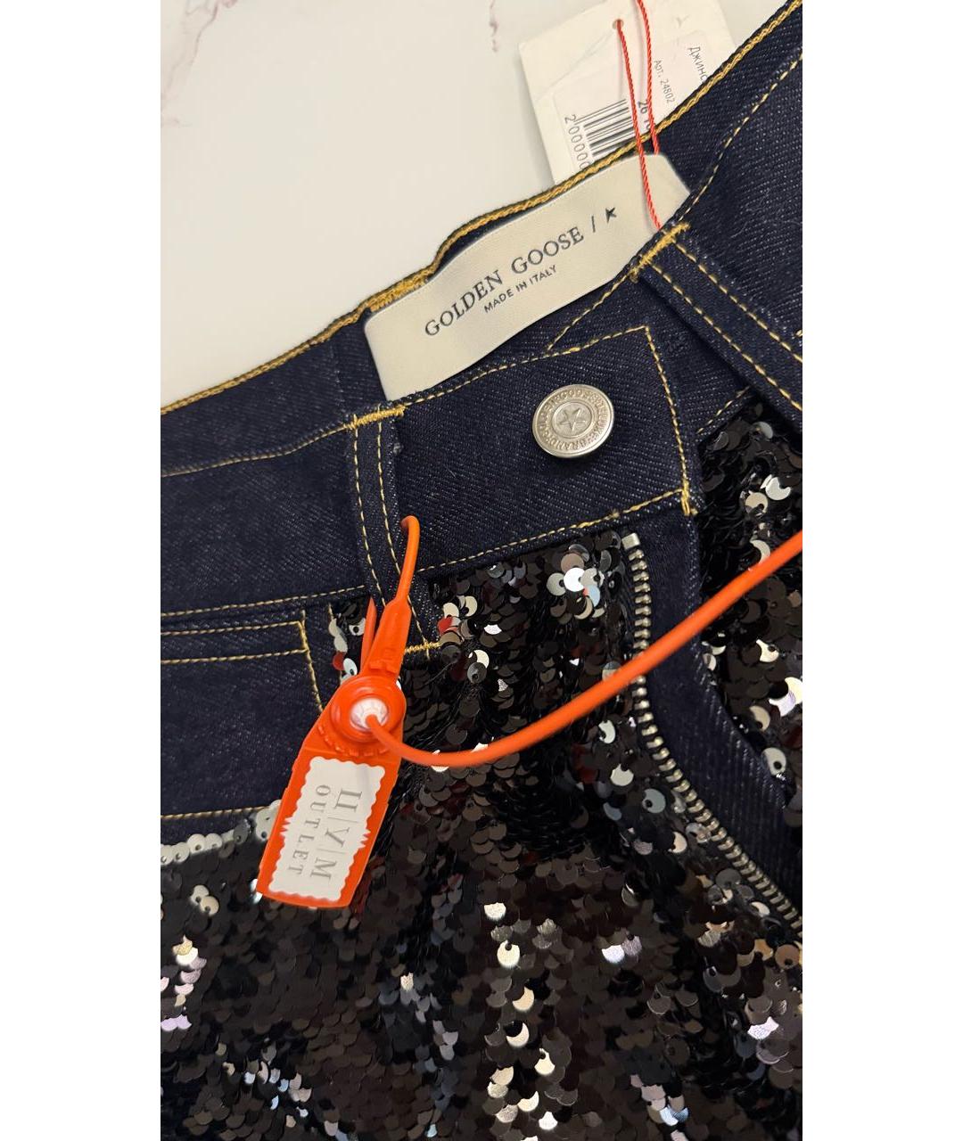 GOLDEN GOOSE DELUXE BRAND Синие хлопковые прямые джинсы, фото 4