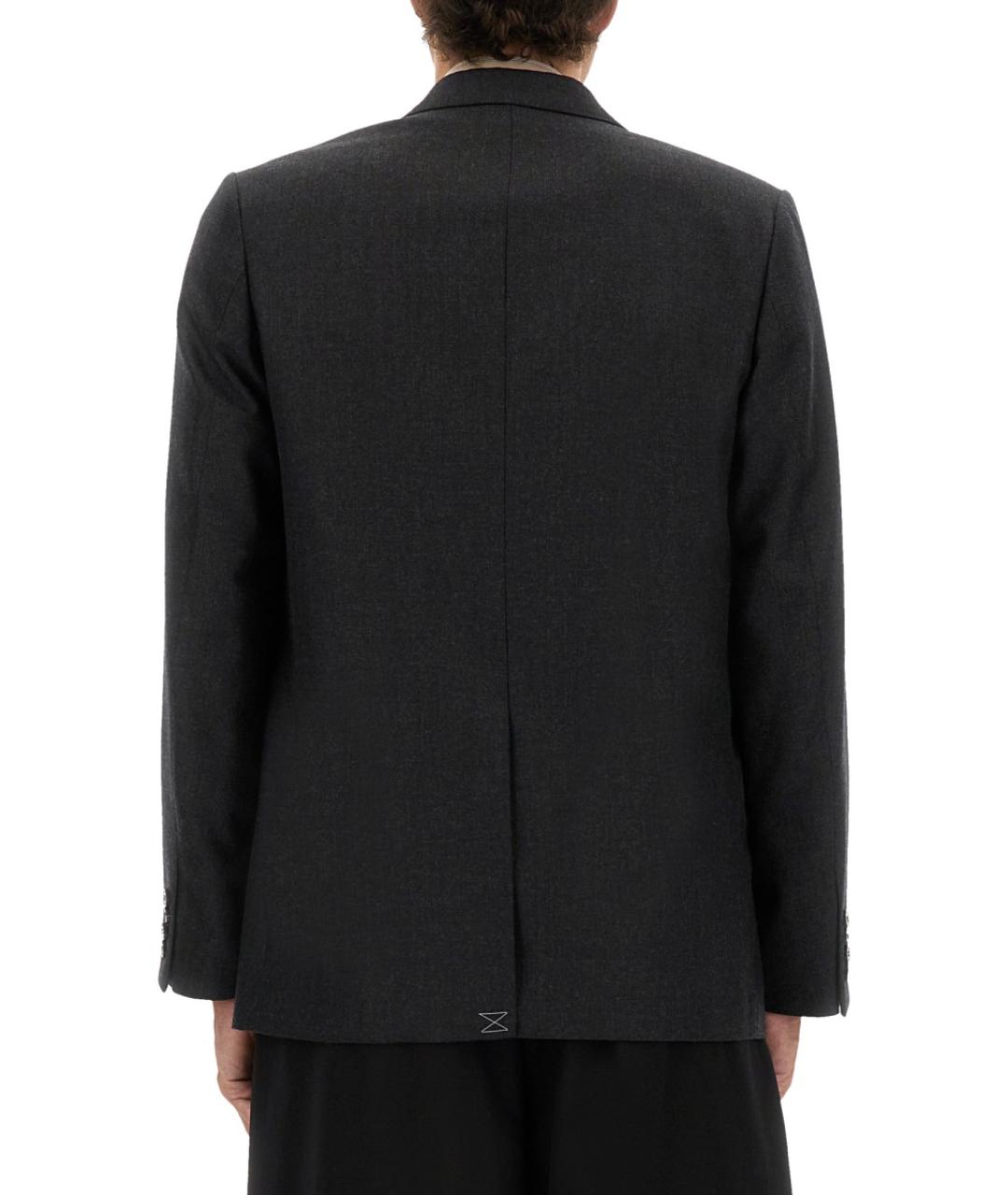 DRIES VAN NOTEN Серый шерстяной пиджак, фото 3