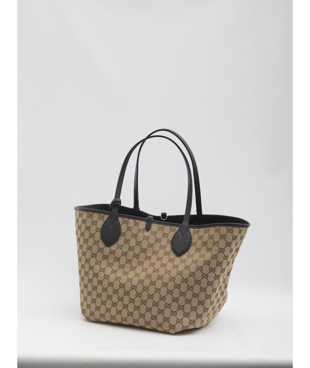 GUCCI Черная кожаная сумка тоут, фото 5