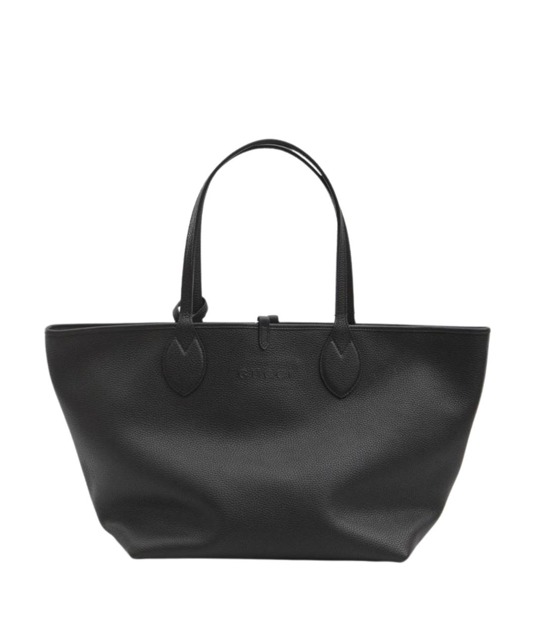 GUCCI Черная кожаная сумка тоут, фото 1