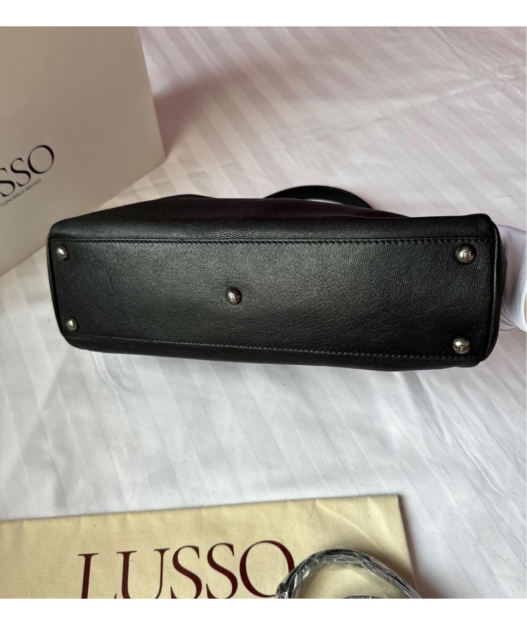 FENDI Черная кожаная сумка с короткими ручками, фото 4