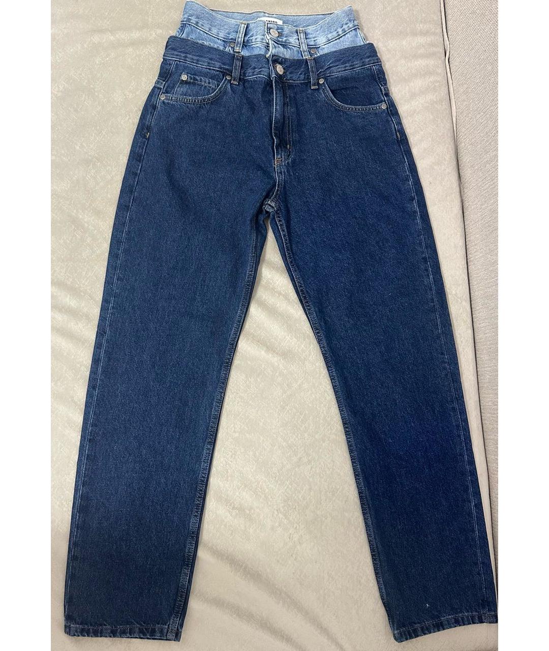 SANDRO Темно-синие хлопковые прямые джинсы, фото 3