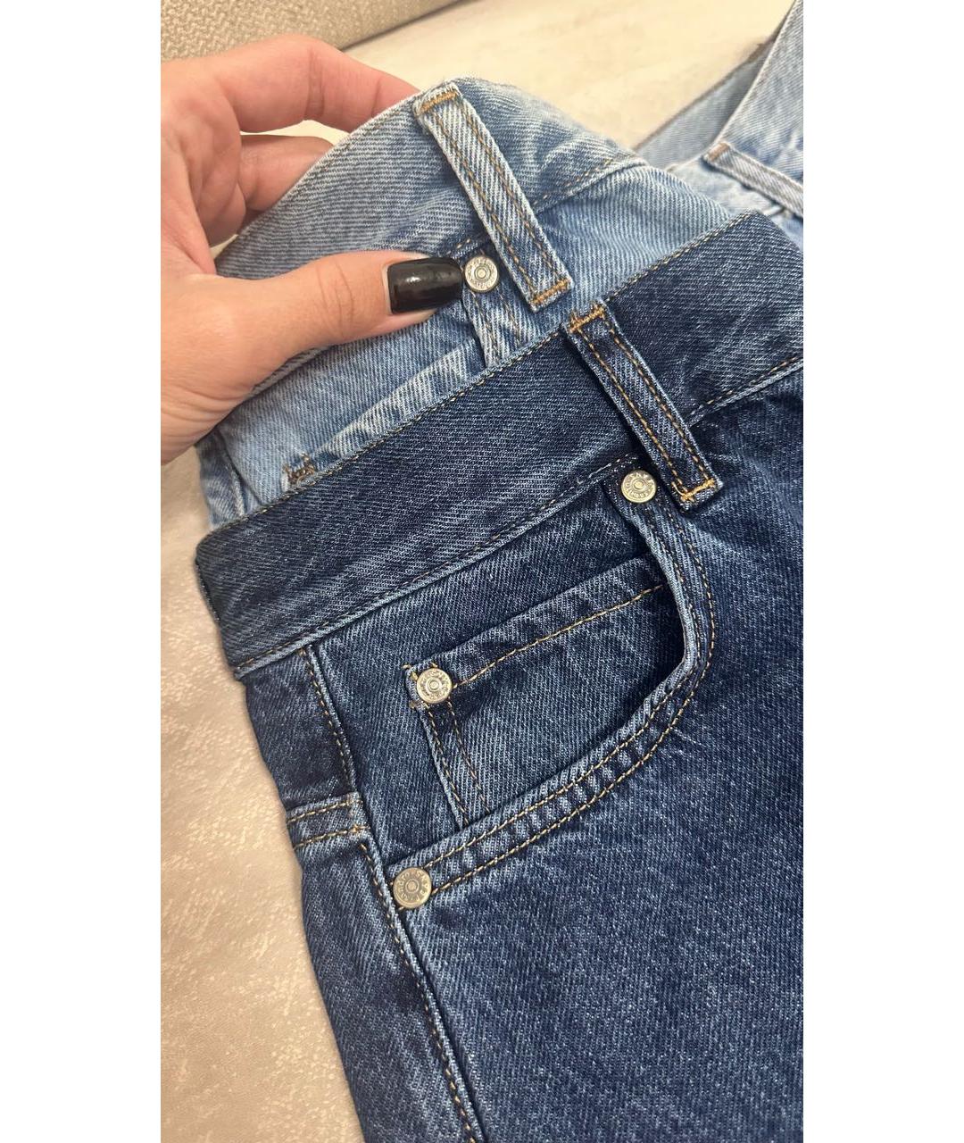 SANDRO Темно-синие хлопковые прямые джинсы, фото 6