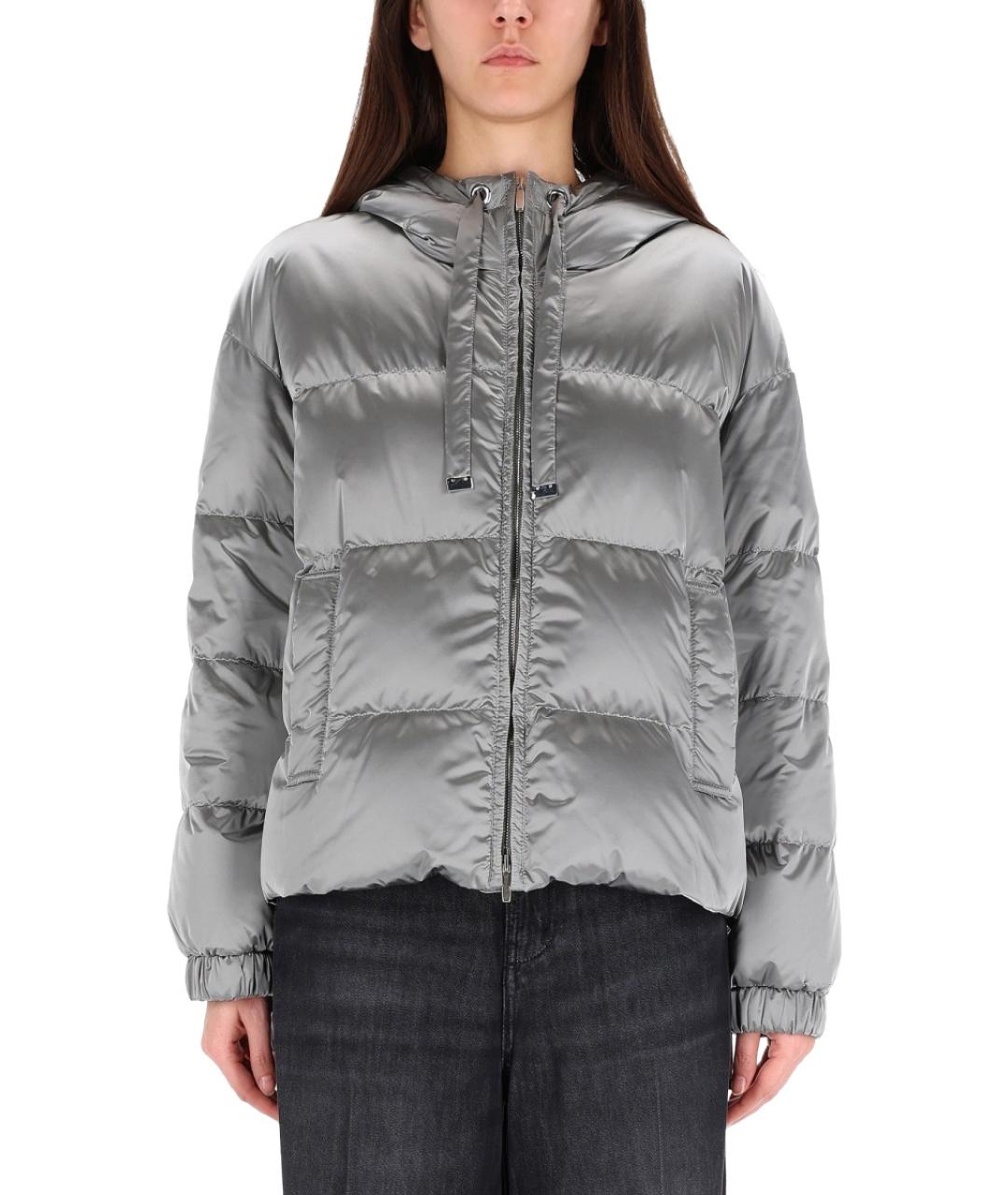 'S MAX MARA Серебряная полиамидовая куртка, фото 2