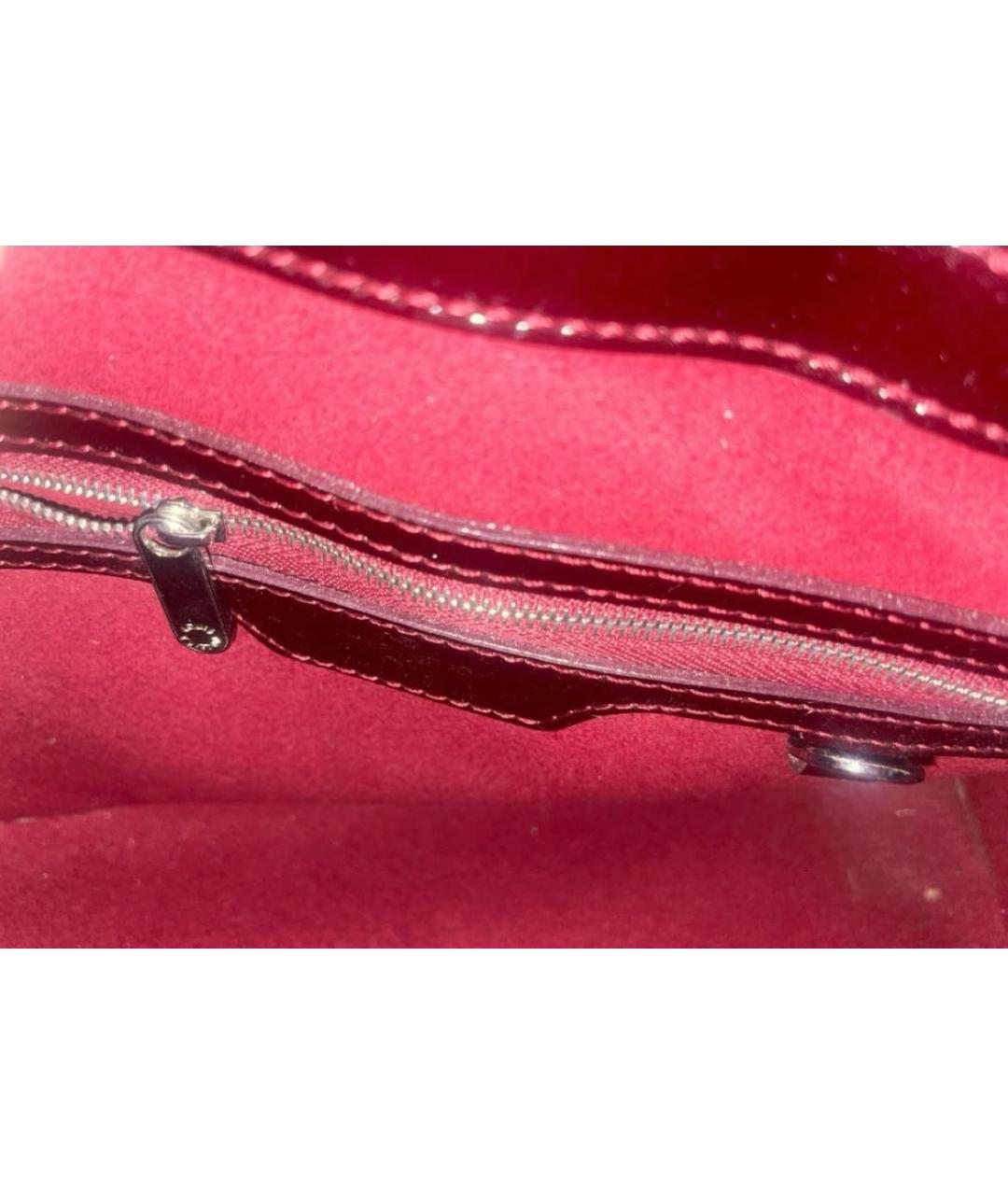 LOUIS VUITTON Бордовая сумка с короткими ручками из лакированной кожи, фото 4