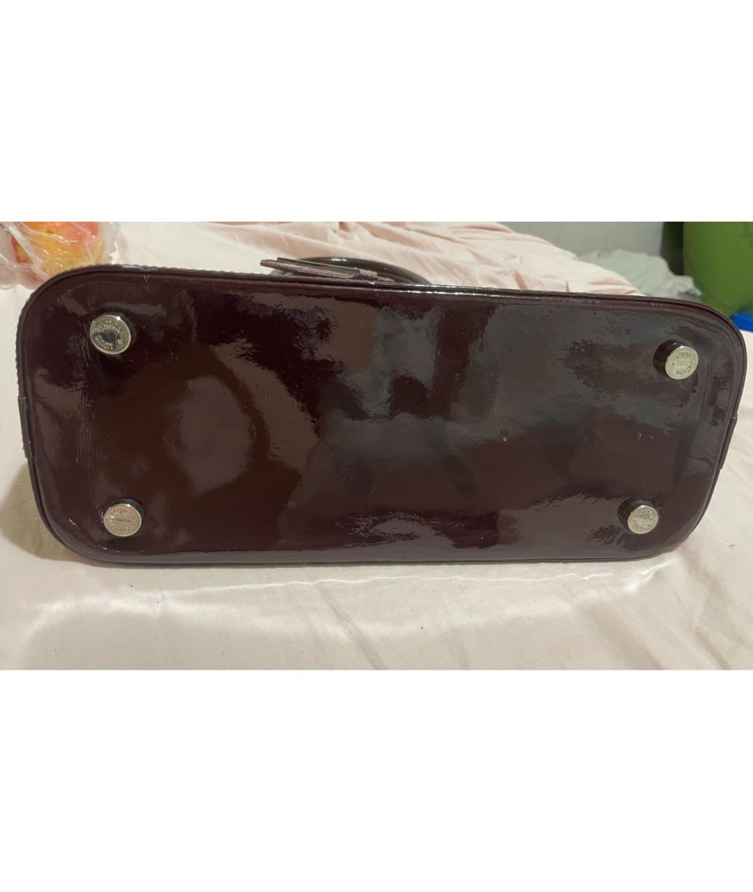 LOUIS VUITTON Бордовая сумка с короткими ручками из лакированной кожи, фото 3