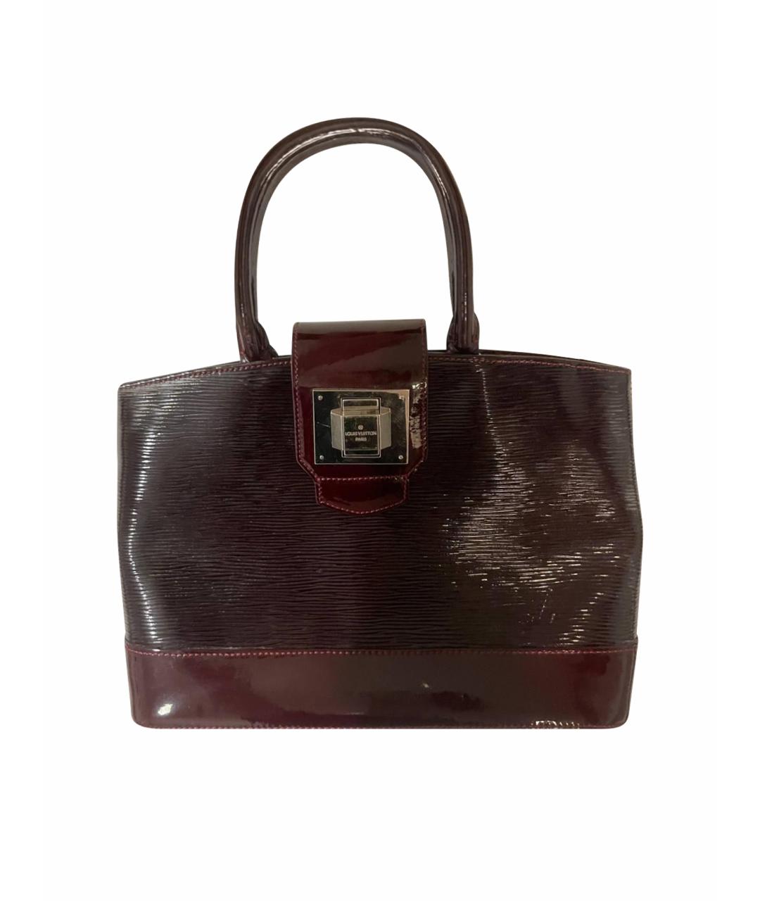 LOUIS VUITTON Бордовая сумка с короткими ручками из лакированной кожи, фото 7