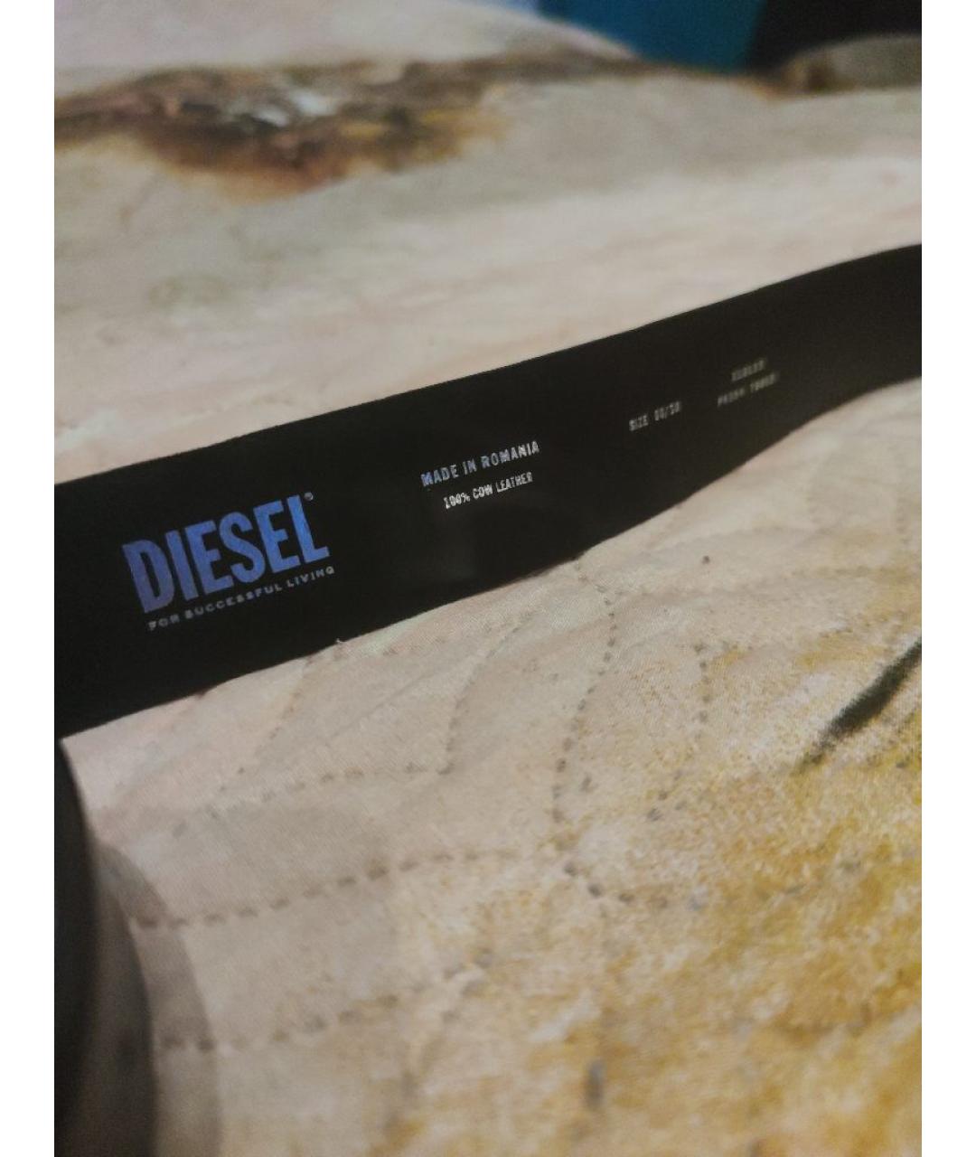 DIESEL Черный кожаный ремень, фото 3