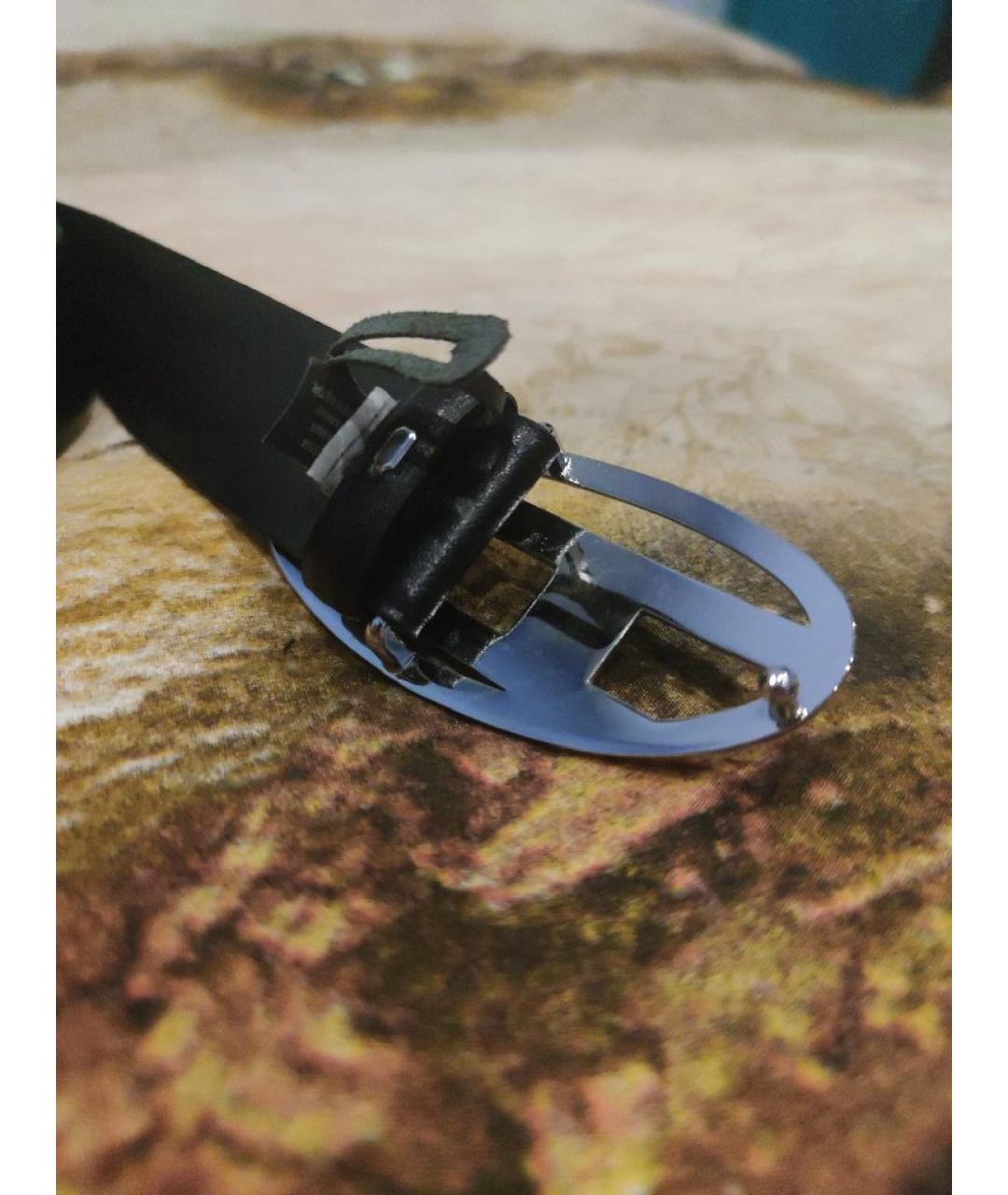 DIESEL Черный кожаный ремень, фото 2