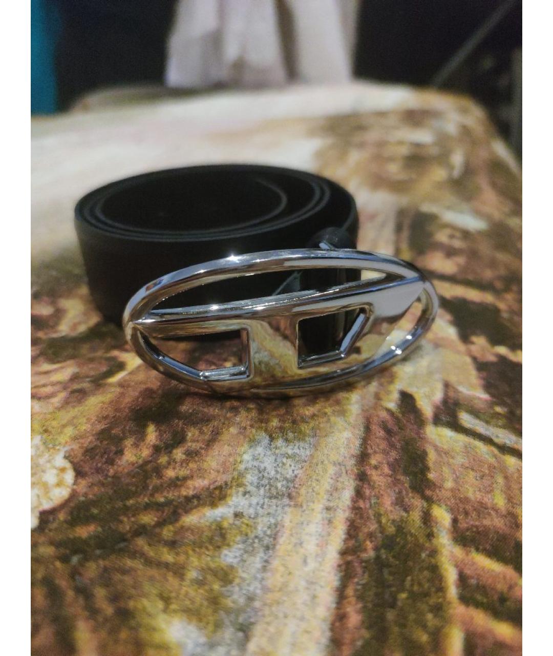 DIESEL Черный кожаный ремень, фото 4