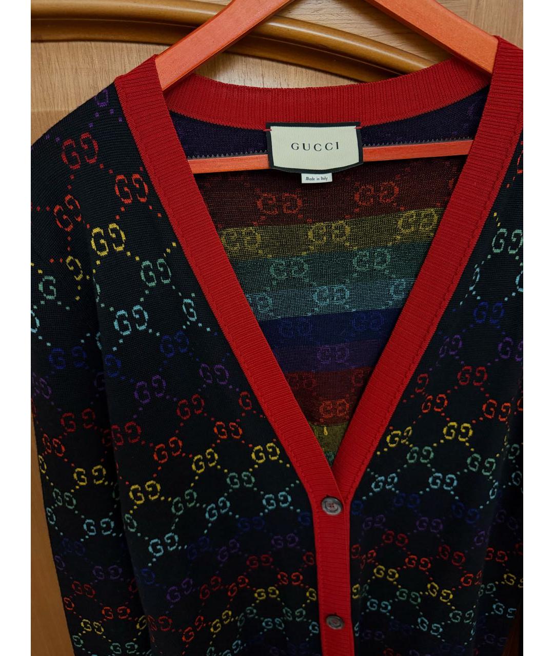 GUCCI Мульти шерстяной кардиган, фото 3