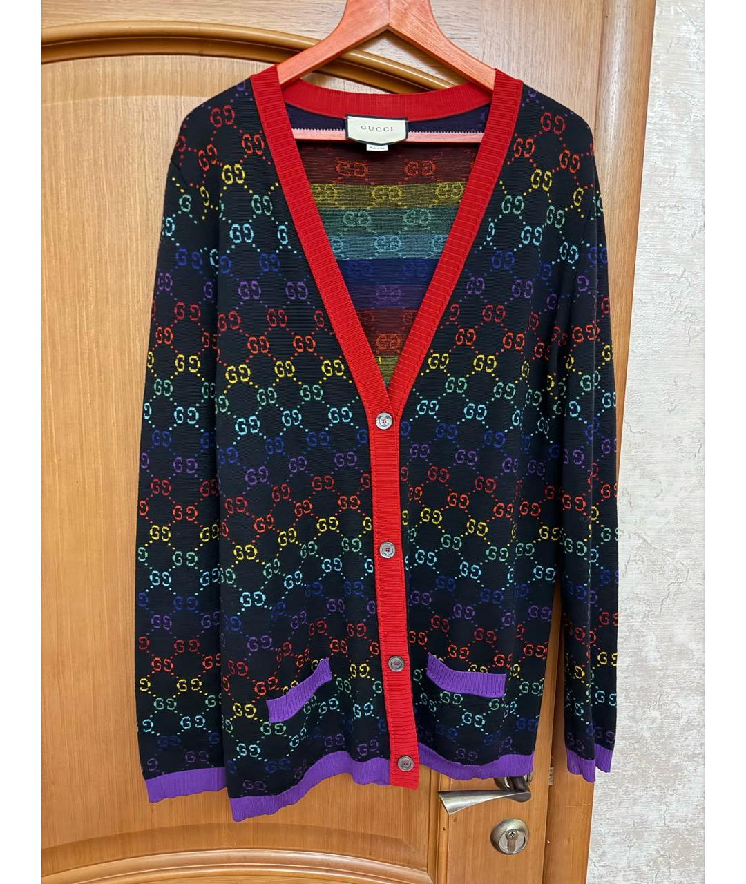 GUCCI Мульти шерстяной кардиган, фото 5