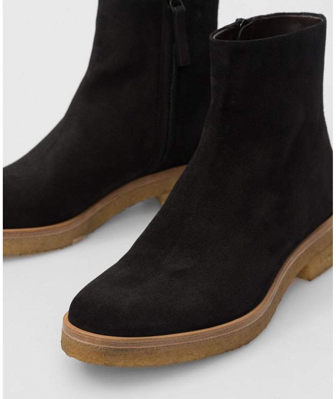 THE ROW Черные замшевые полусапоги, фото 4