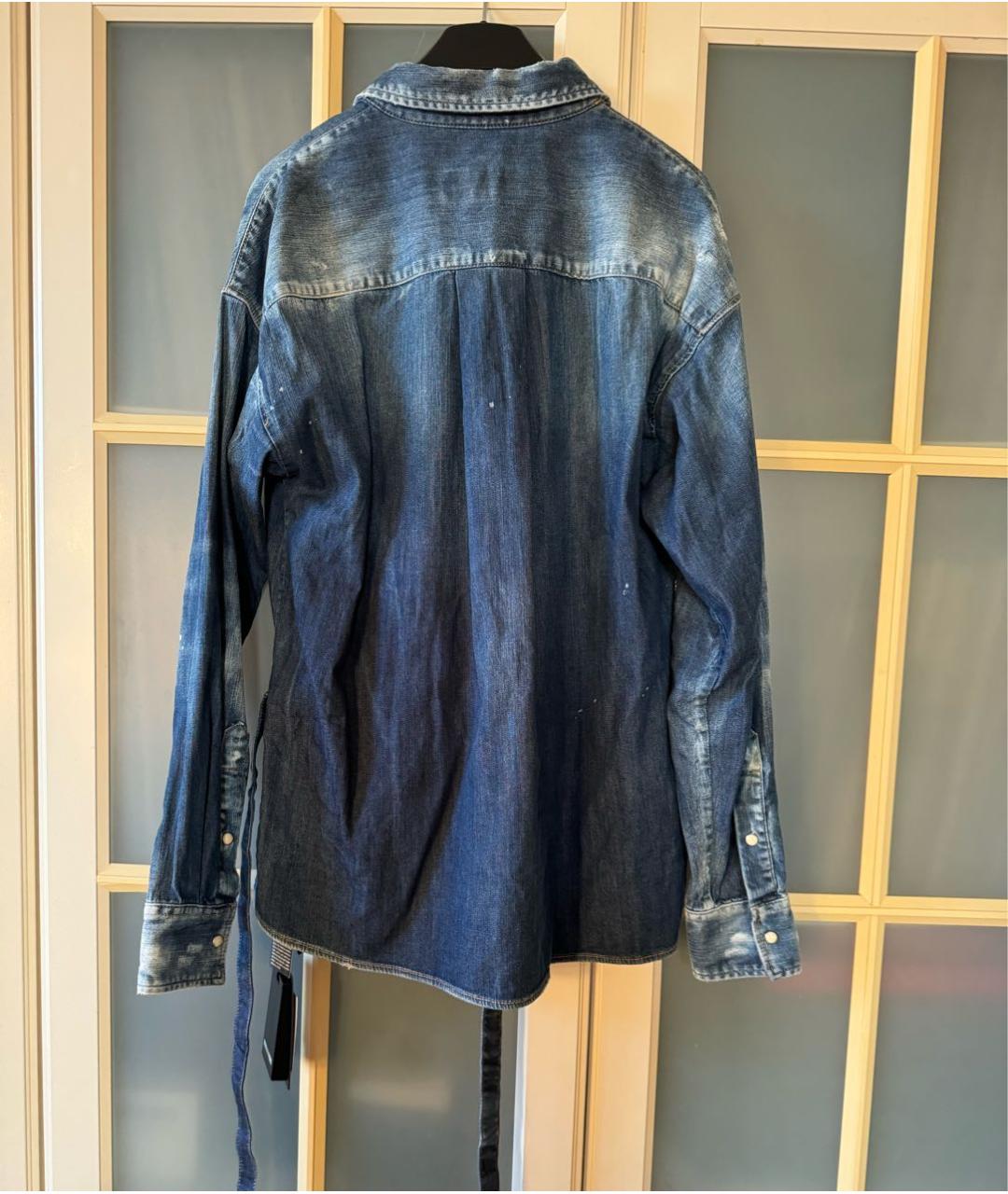 DSQUARED2 Темно-синяя деним рубашка, фото 3