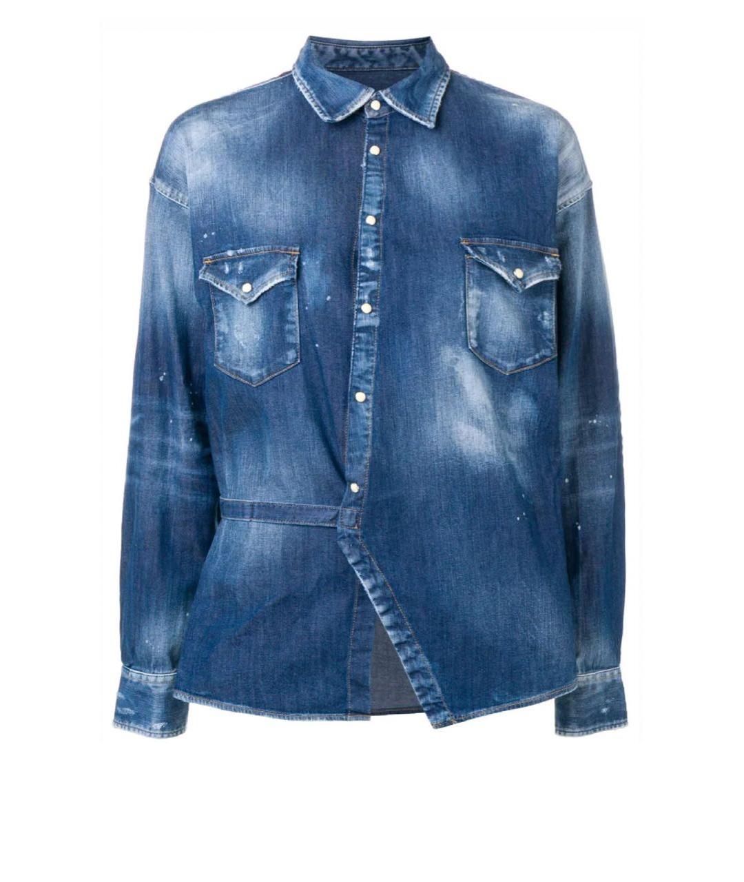 DSQUARED2 Темно-синяя деним рубашка, фото 1