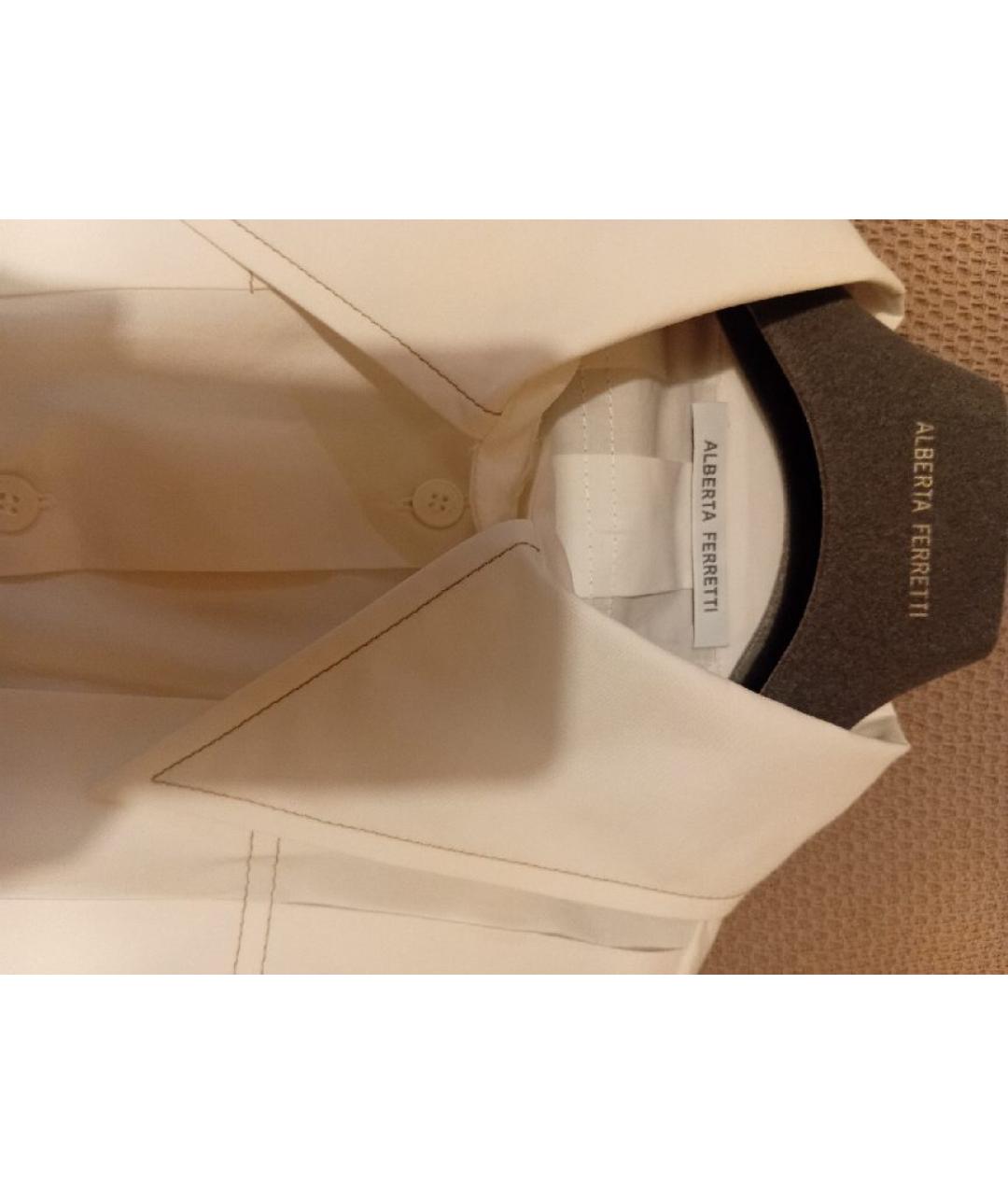 ALBERTA FERRETTI Белая хлопковая рубашка, фото 3