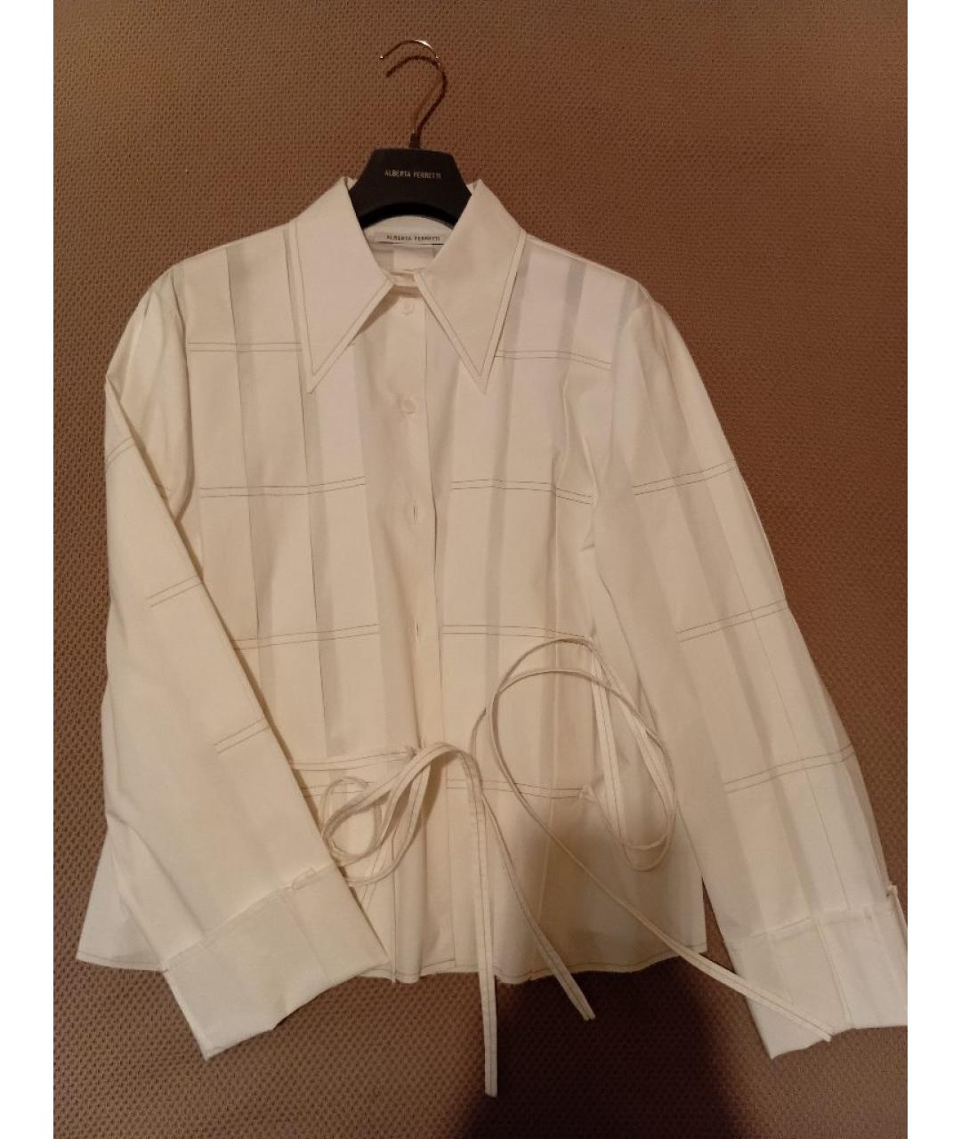 ALBERTA FERRETTI Белая хлопковая рубашка, фото 5
