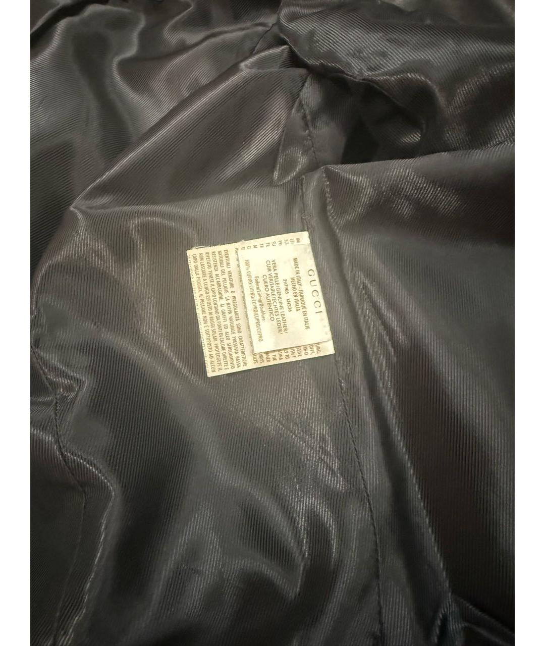 GUCCI Черная кожаная куртка, фото 4