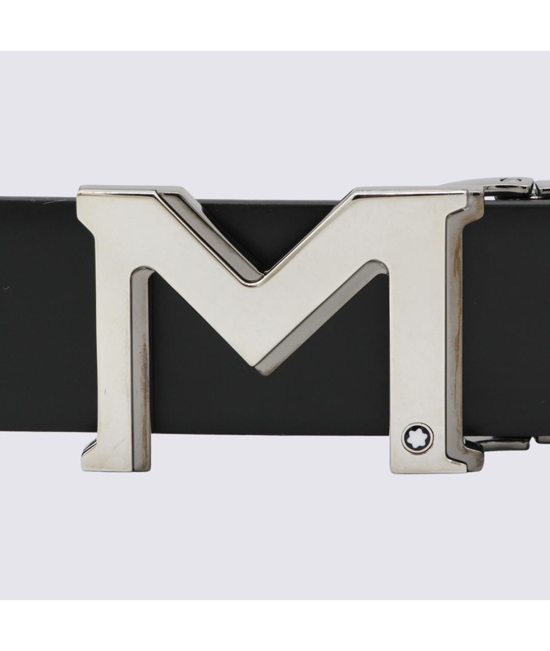 MONTBLANC Черный кожаный ремень, фото 2