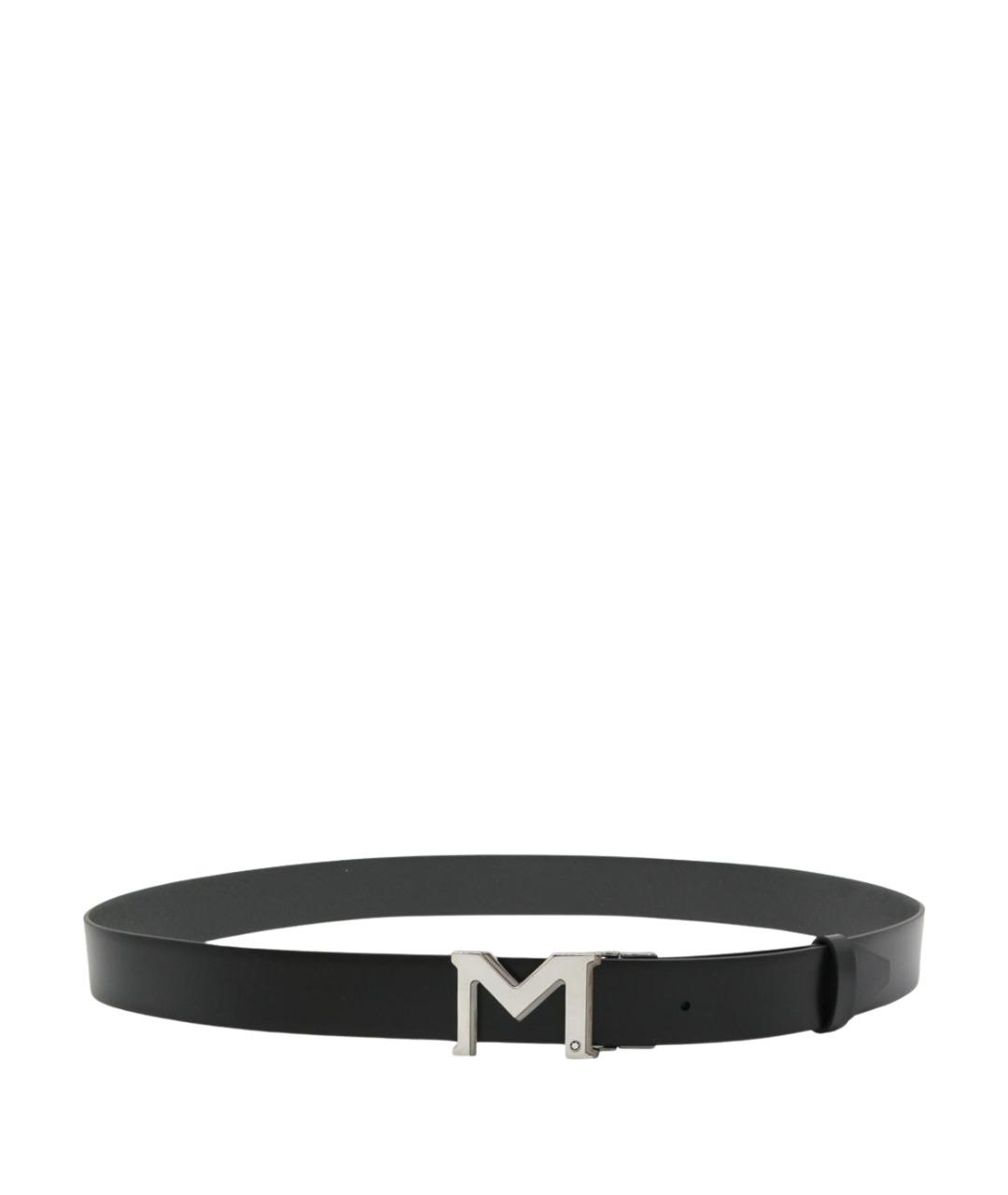 MONTBLANC Черный кожаный ремень, фото 1