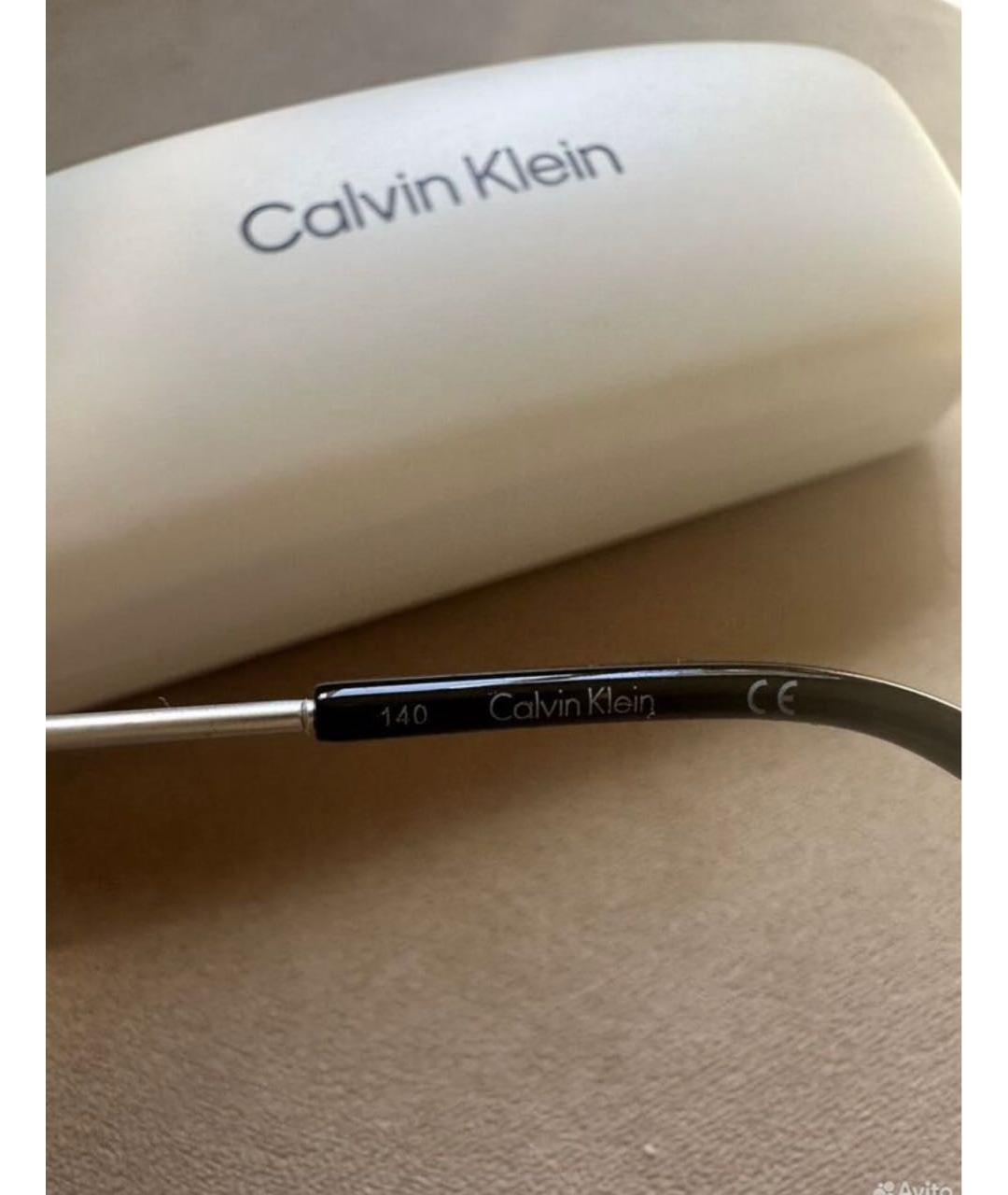 CALVIN KLEIN Голубые металлические солнцезащитные очки, фото 2