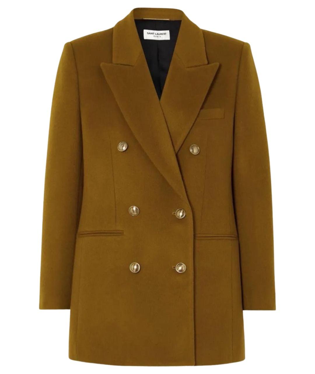 SAINT LAURENT Горчичный жакет/пиджак, фото 1