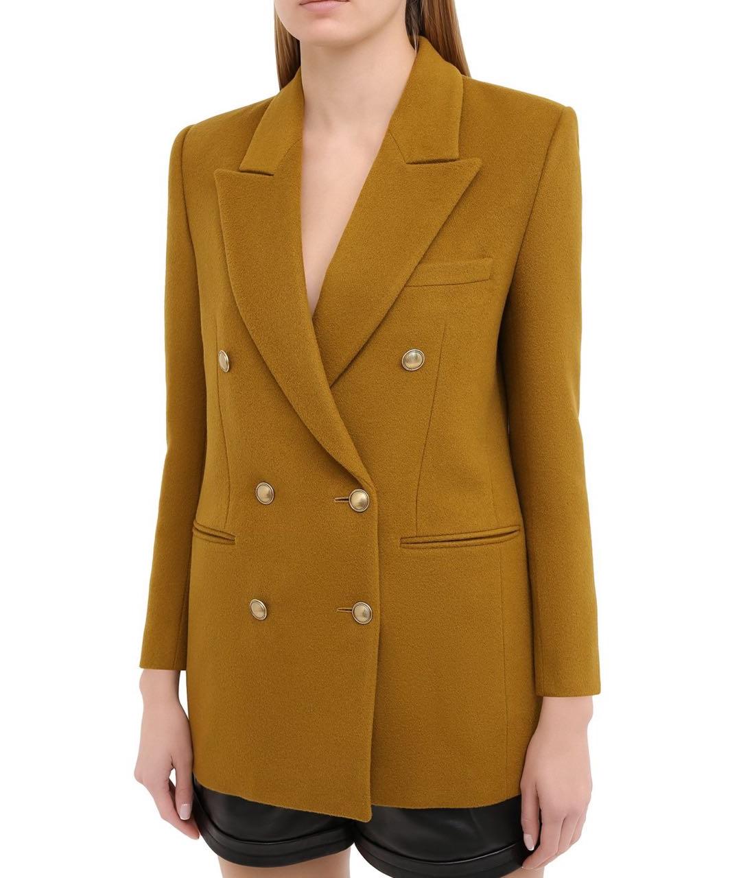 SAINT LAURENT Горчичный жакет/пиджак, фото 4