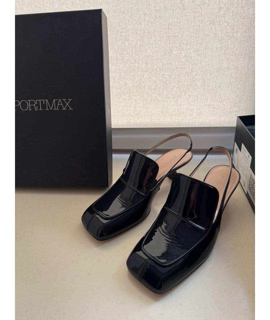 SPORTMAX Черные кожаные туфли, фото 2