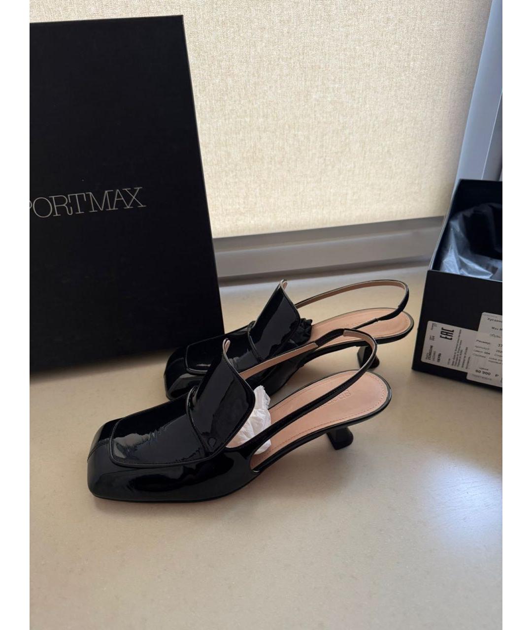 SPORTMAX Черные кожаные туфли, фото 5