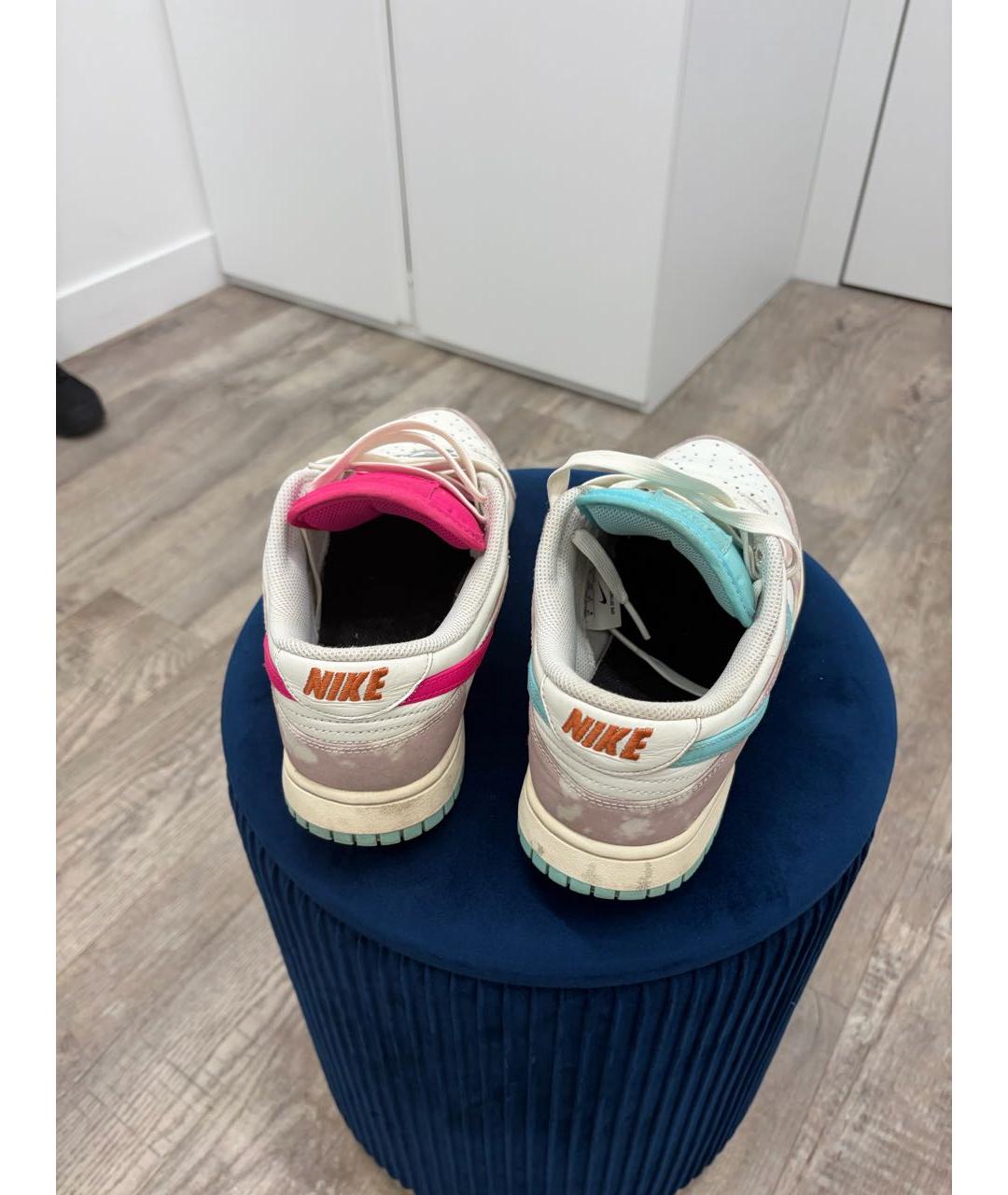 NIKE Бежевые кожаные низкие кроссовки / кеды, фото 3