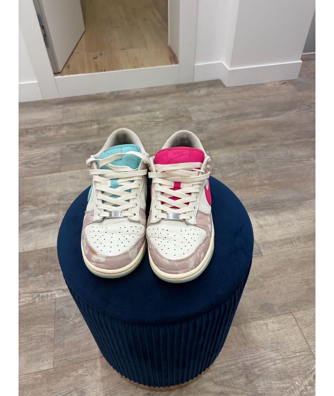 NIKE Бежевые кожаные низкие кроссовки / кеды, фото 2