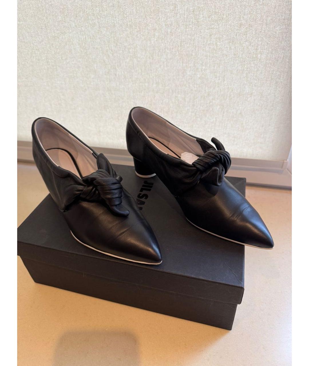 JIL SANDER Черные кожаные туфли, фото 5