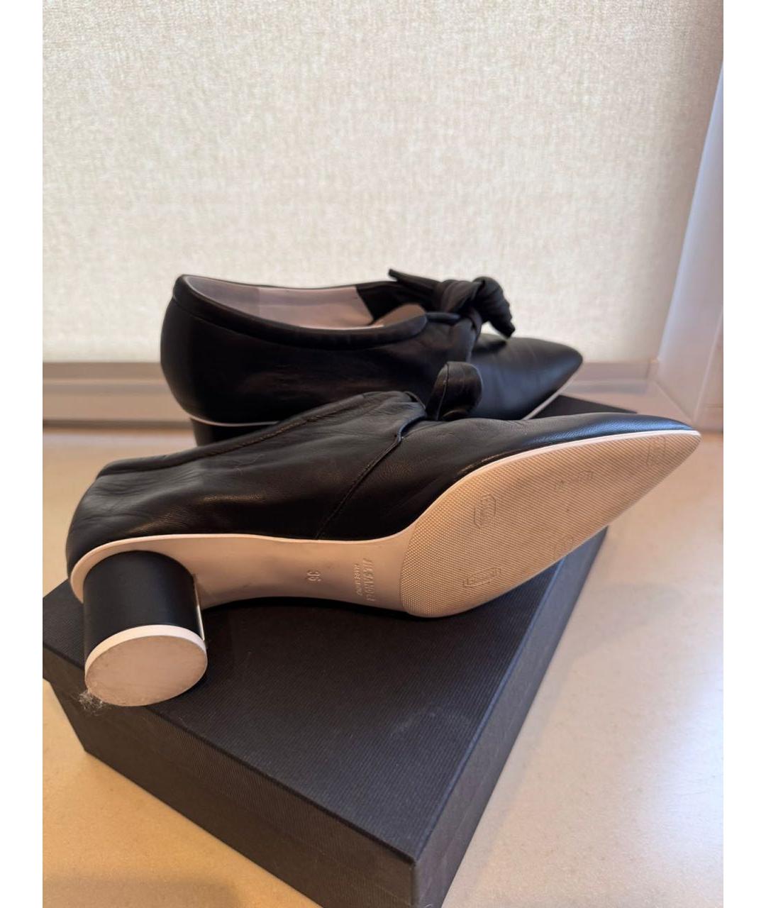 JIL SANDER Черные кожаные туфли, фото 4