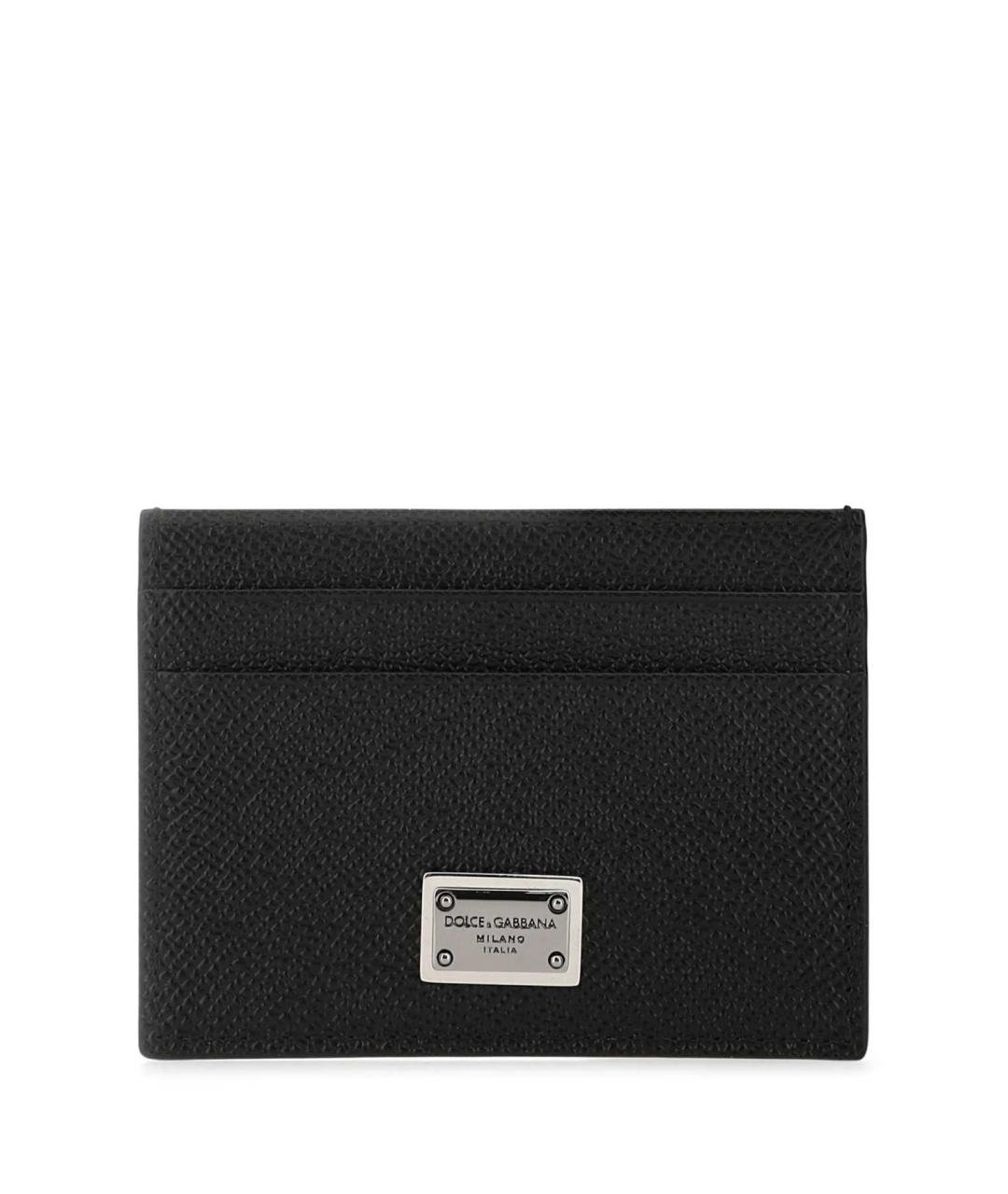 DOLCE&GABBANA Черный кожаный кардхолдер, фото 1