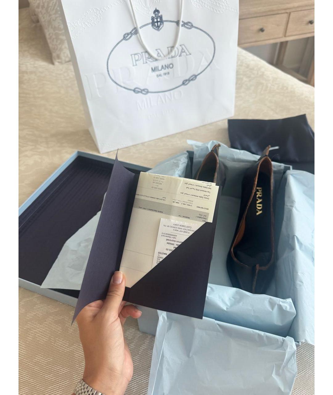 PRADA Черные кожаные туфли, фото 6