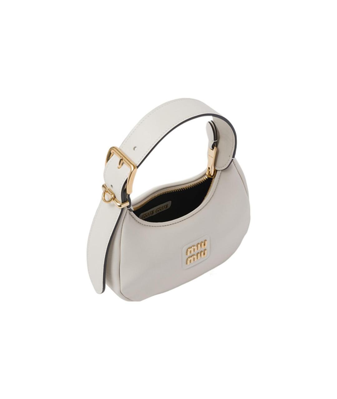MIU MIU Белая кожаная сумка через плечо, фото 4