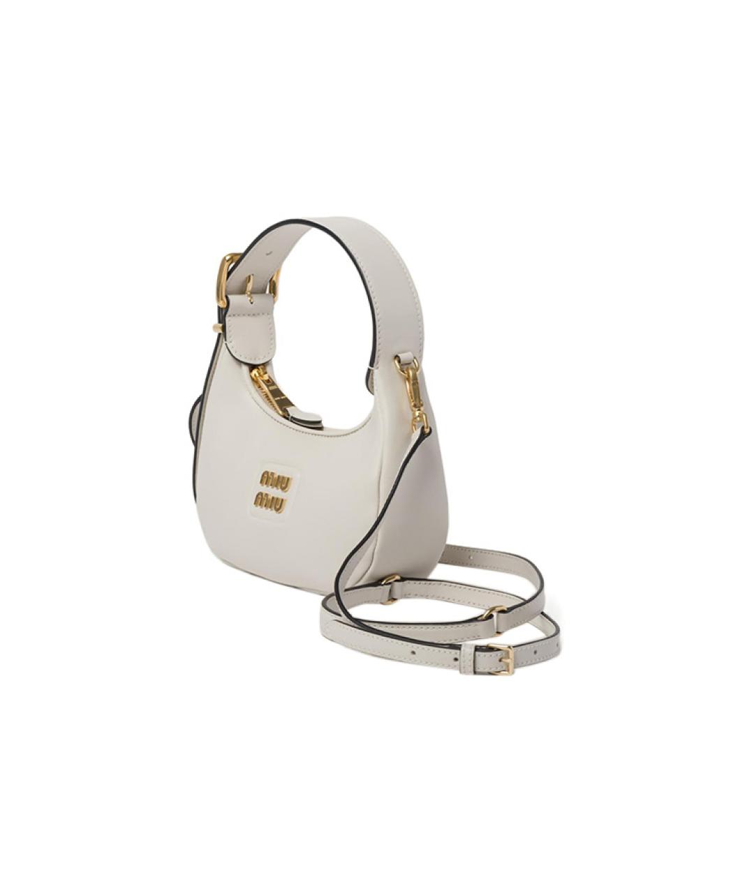 MIU MIU Белая кожаная сумка через плечо, фото 2