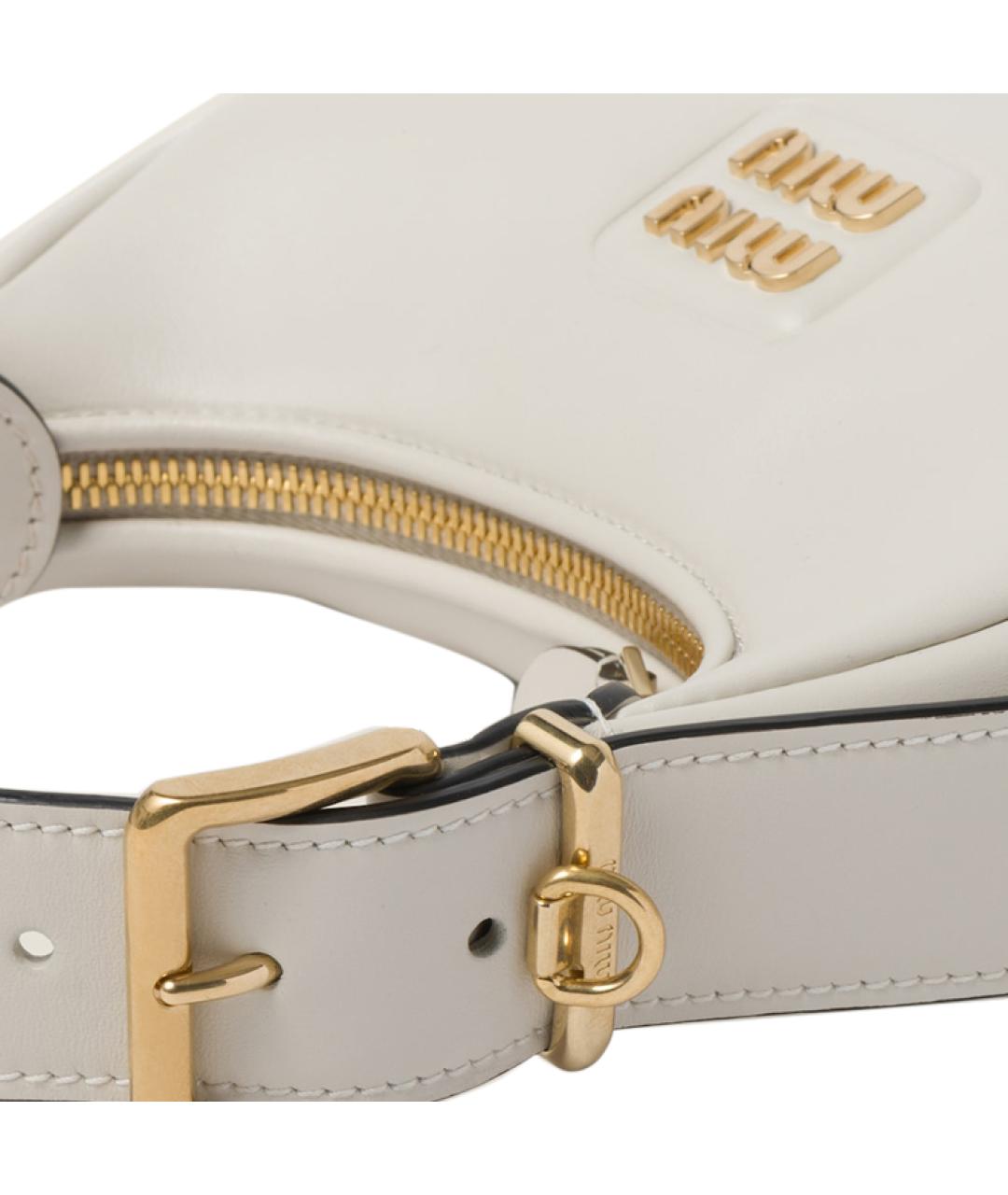 MIU MIU Белая кожаная сумка через плечо, фото 5