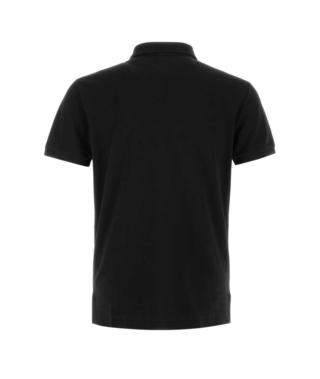 POLO RALPH LAUREN Черное хлопковое поло с коротким рукавом, фото 2