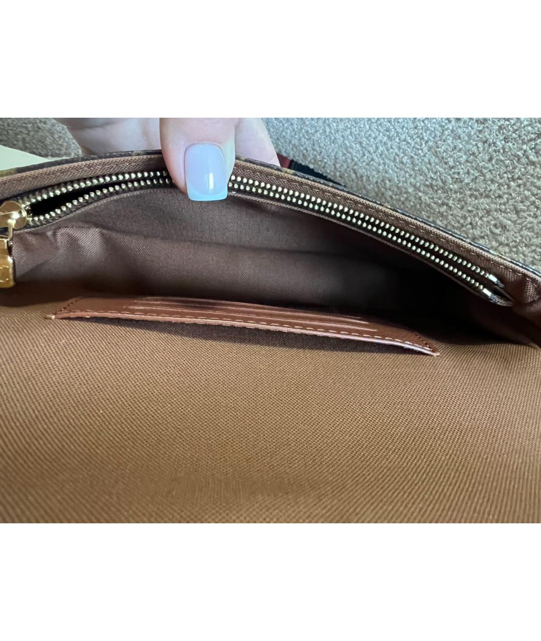 LOUIS VUITTON Коричневая кожаная сумка через плечо, фото 4