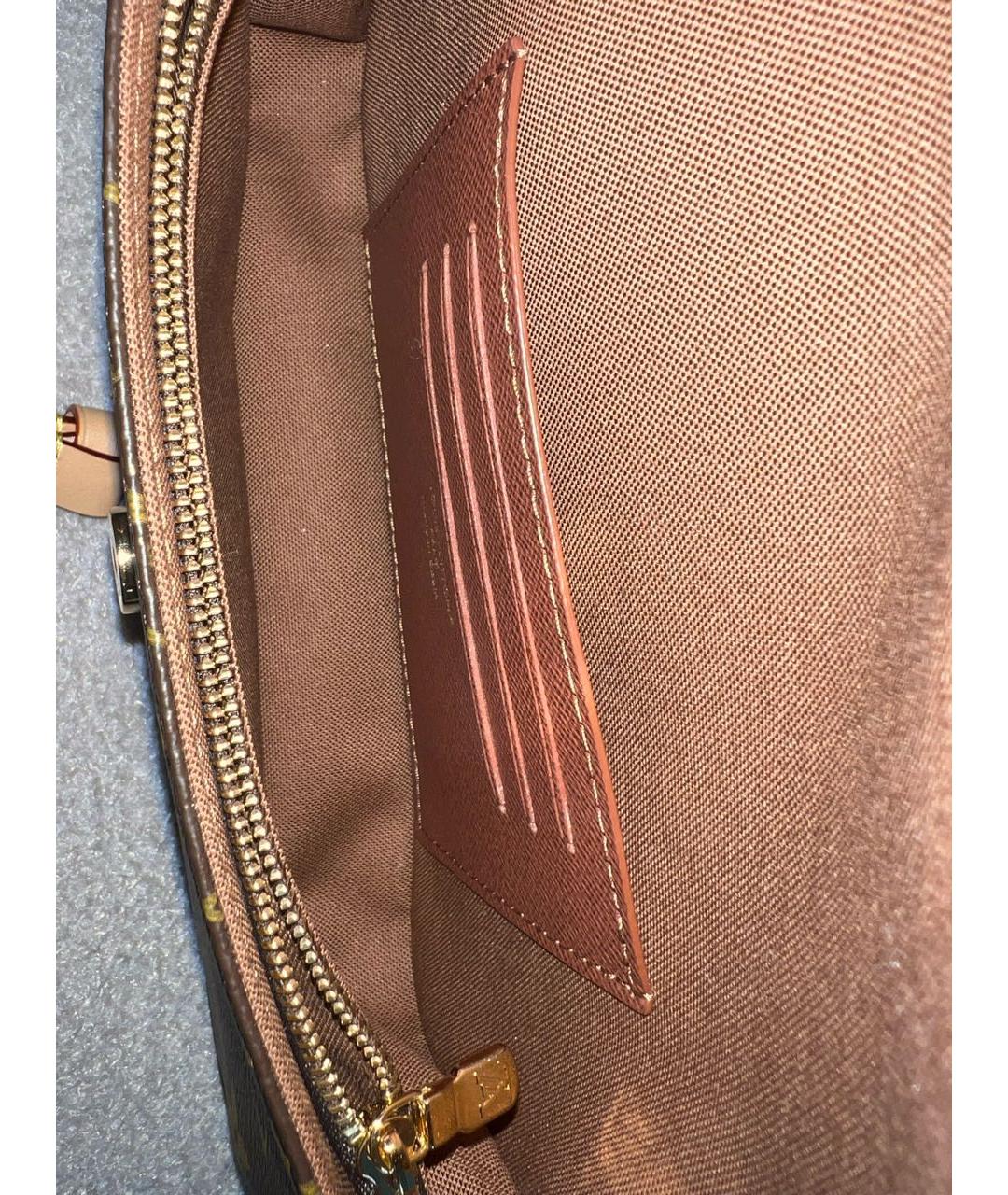 LOUIS VUITTON Коричневая кожаная сумка через плечо, фото 7