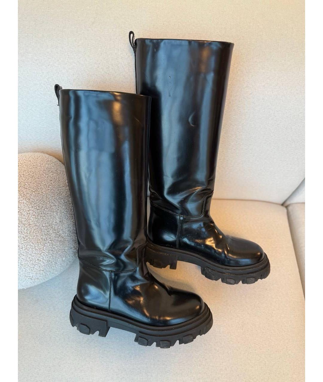 GIA COUTURE Черные кожаные сапоги, фото 8